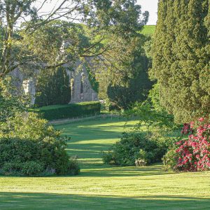 Grey Abbey gardens with Abbey beyond 1